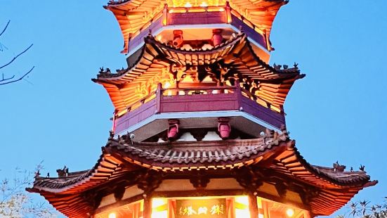 5层高的苏公塔是为了纪念苏轼所建的仿宋古塔，以金黄琉璃覆盖，