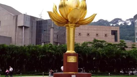 踏入金莲花广场，庄严肃穆之感扑面而来。广场开阔，地标性的盛世