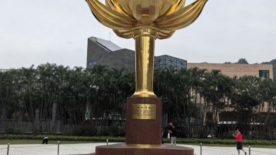 金莲花广场是澳门特别行政区的一个著名地标和旅游景点，位于澳门