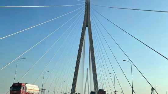 蘇通大橋是長江上正在建設的斜拉橋它位於江蘇省，南通市和蘇州常