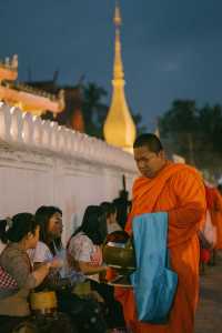 Luang Prabang morning alms giving | Feel the wonderful atmosphere with the monks