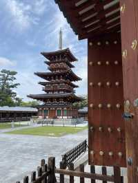 水稻田間，遙看藥師寺