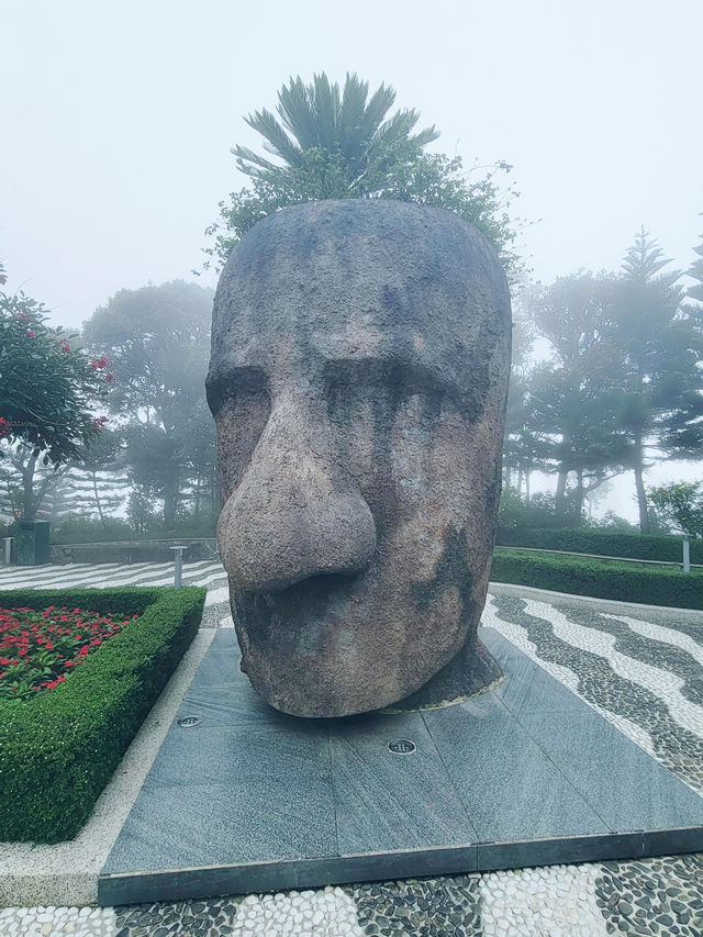 Misty weather didn't stop us from seeing the beauty of the Golden Hand Bridge in Danang 😍
