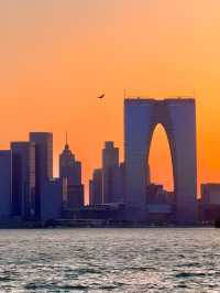 金雞湖日落浪漫爆燈！