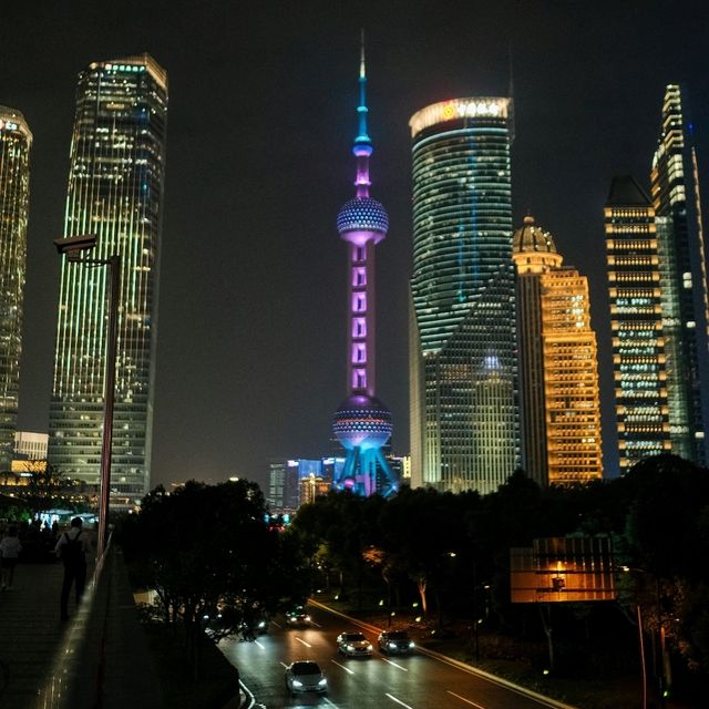 City of Lights – Shanghai’s Skyscrapers by Night 🌆✨