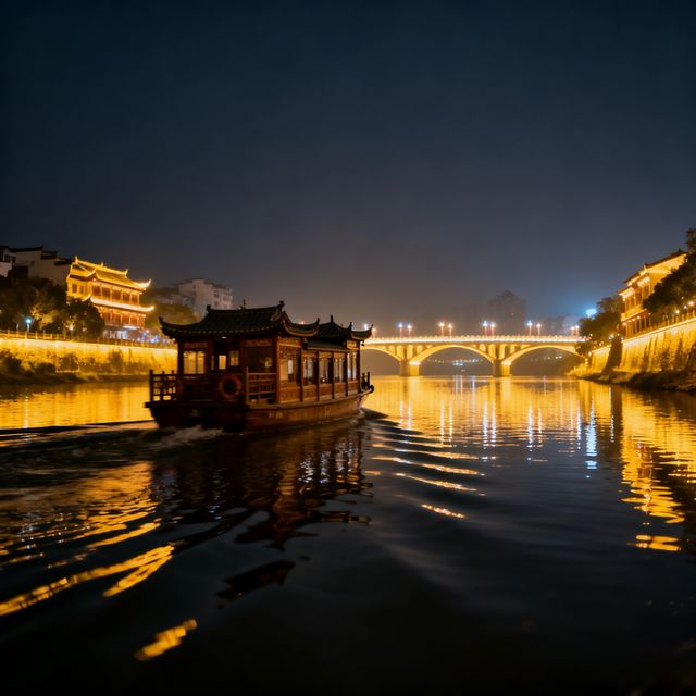 乘畫舫追光影，汀江夜遊解鎖客家古城的千年夜色