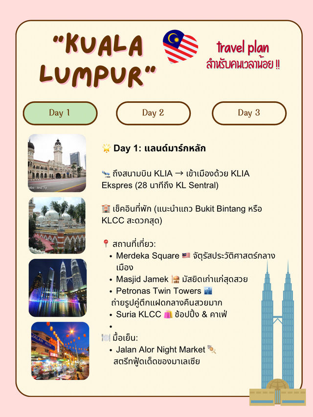 แจกแพลนเที่ยวกัวลาลัมเปอร์ (Kuala Lumpur) 🇲🇾