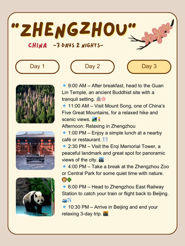 3-Day Relaxing Trip to Zhengzhou