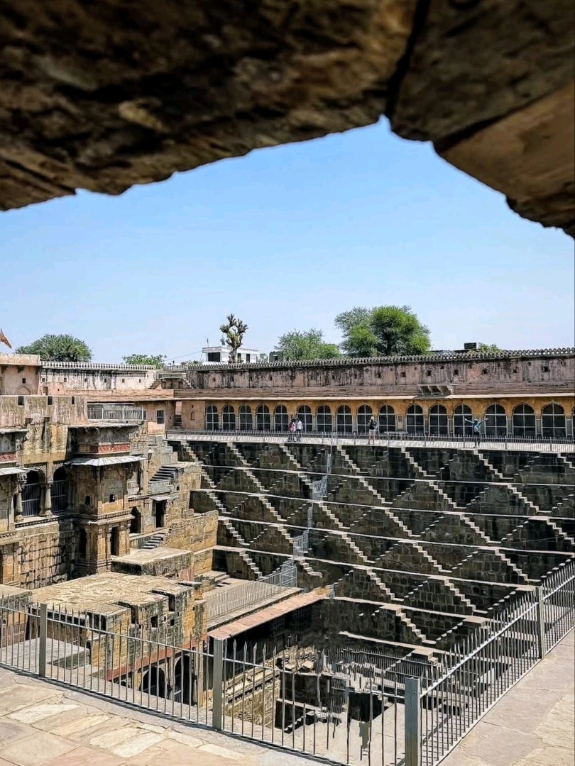 Chand Baori, a geometric stepwell in the shape of a perfect inverted pyramid