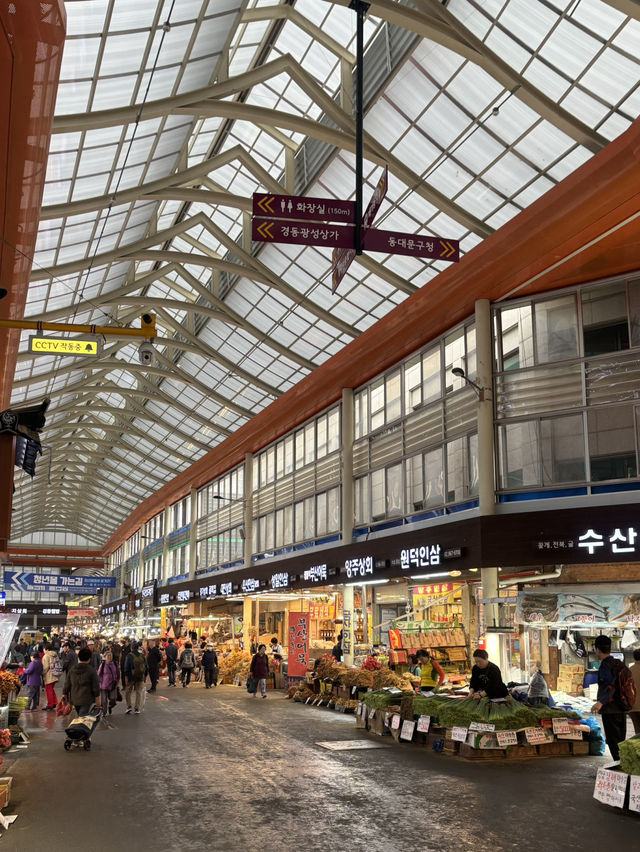 ソウル　京東市場　美味しいマンドゥ