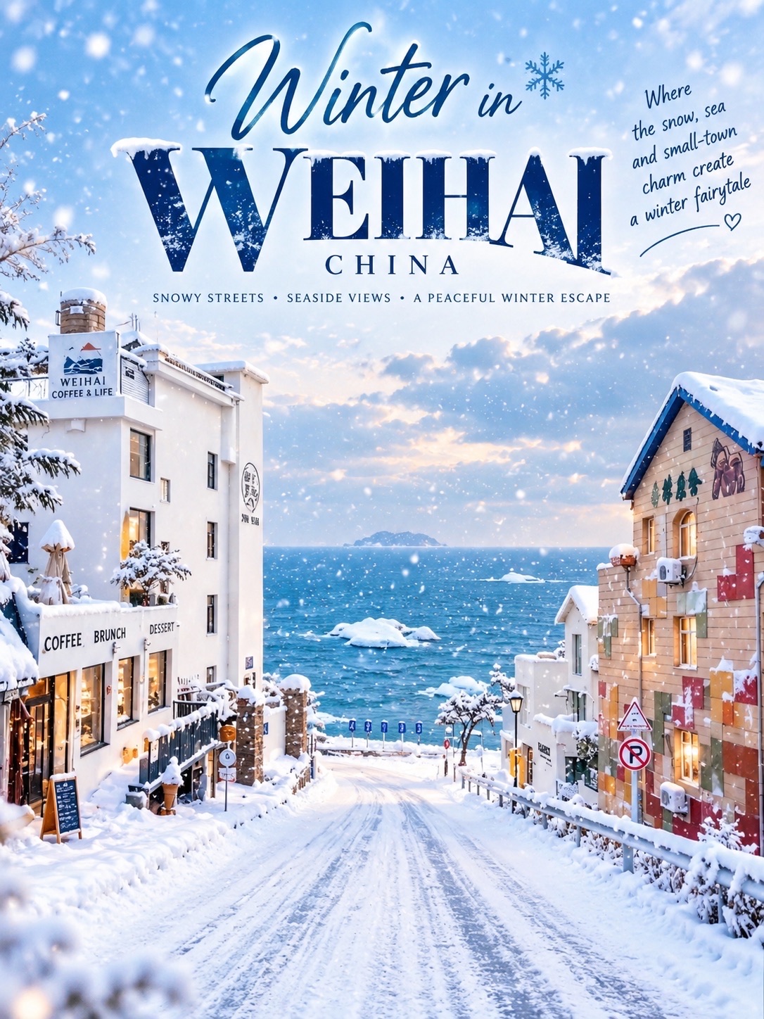 ❄️ Winter in Weihai — China’s Dreamy Snowy Seaside Escape! 🇨🇳💙