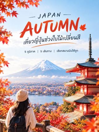 เที่ยวญี่ปุ่นช่วงใบไม้เปลี่ยนสี 5 ภูมิภาค เลือกสนามบินไหน ไปเดือนไหนดี?