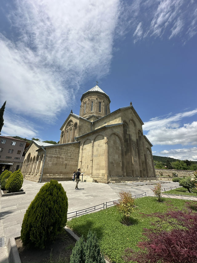Low-key lovely temple in Mtskheta without tourist crowds 