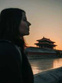 Catching sunset outside the Forbidden City
