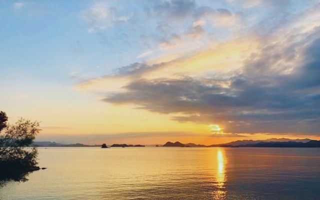 千島湖日落：致雅酒店、天屿山、上江埠大橋，不同角度的美