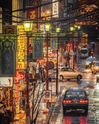夜の横浜・雨の幻