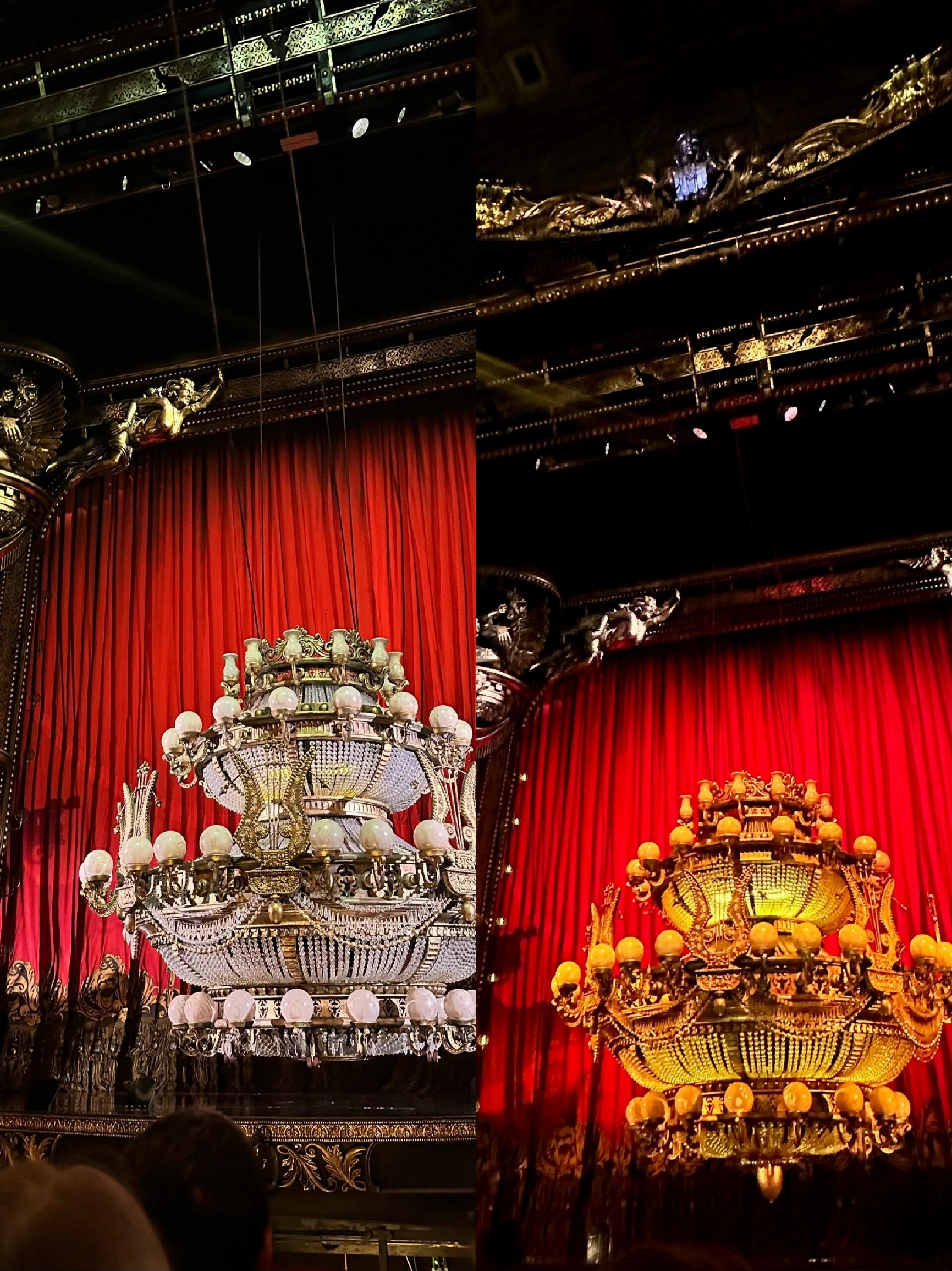 水彩画原画 ロンドンのミュージカル劇場、「オペラ座の怪人」上演中