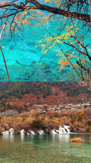 1. Who understands! The autumn waters of Jiuzhaigou have "encased" the forest in glass! 