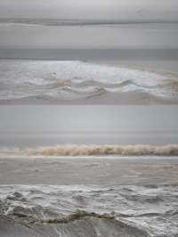 是小學課本上的海寧鹽官錢塘江觀潮