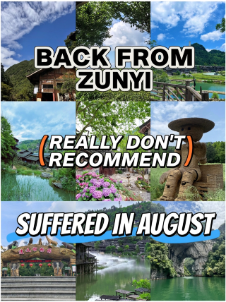 Saya sudah kembali dari Zunyi. Saya benar-benar tidak menyarankan pergi ke sana pada bulan Agustus; itu akan menjadi mimpi buruk.