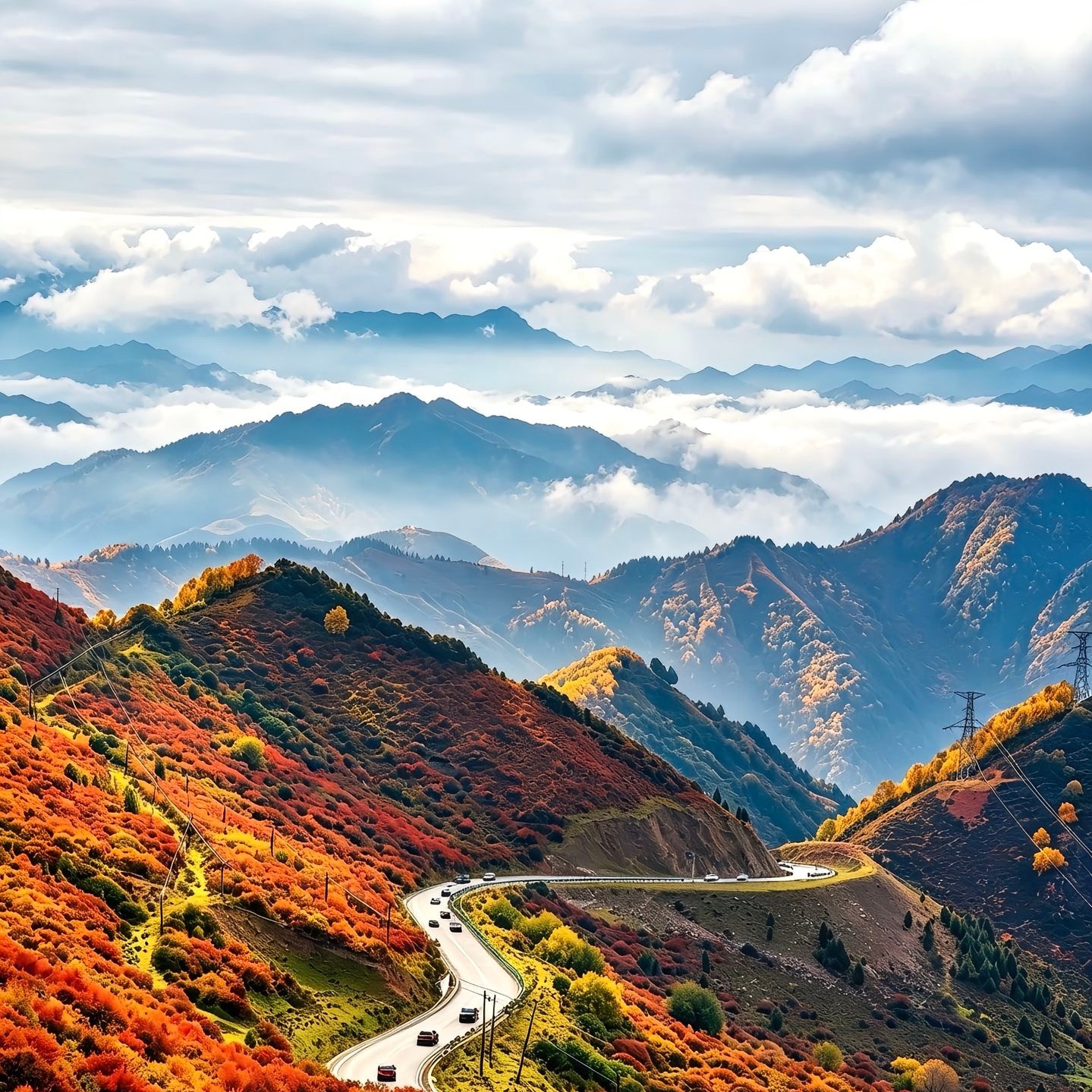 The autumn scenery on the Zhanian Highway is legendary