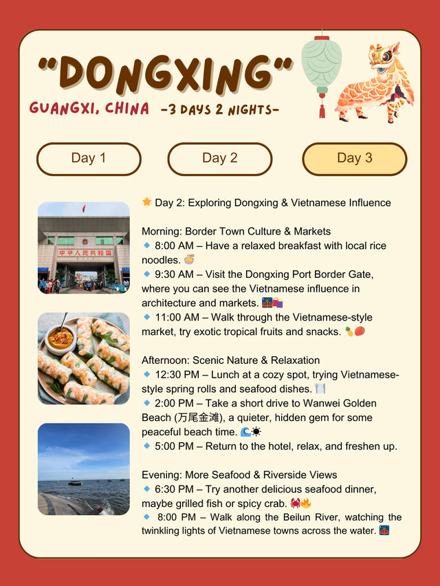 3-Day itinerary for Dongxing, China