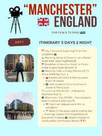 Manchester itinerary for Film-TV Fans 🎬