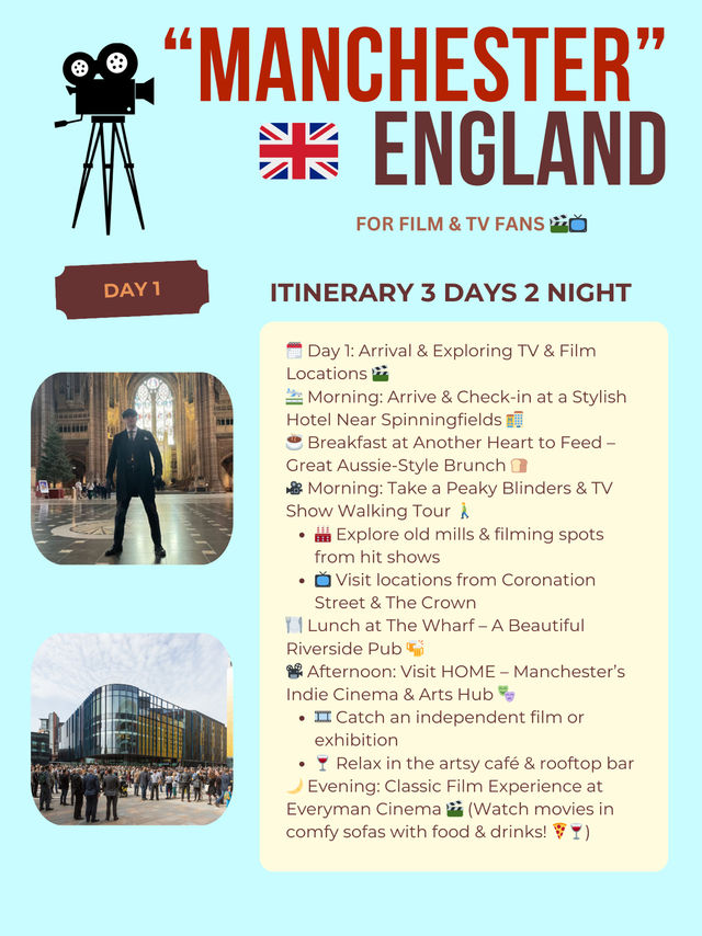 Manchester itinerary for Film-TV Fans 🎬