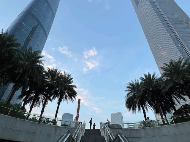 family together at Huacheng Square 