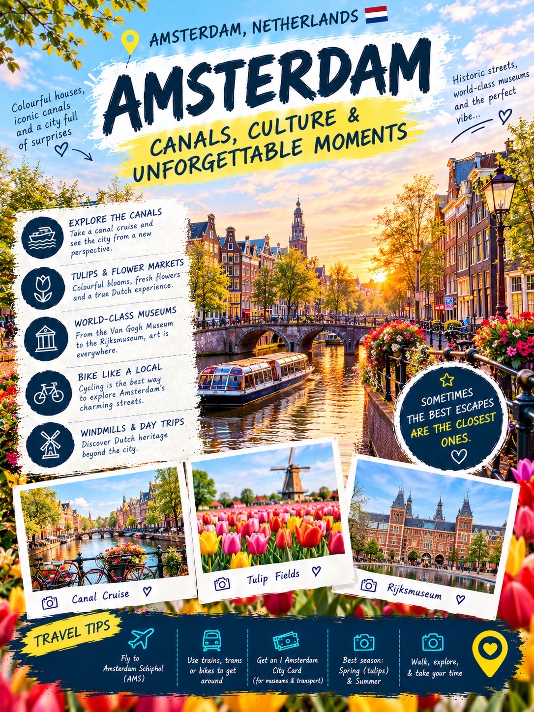 🇳🇱 Amsterdam Surprised Me — Canals, Bicycles, Charming Streets & A City That Feels Like a Postcard