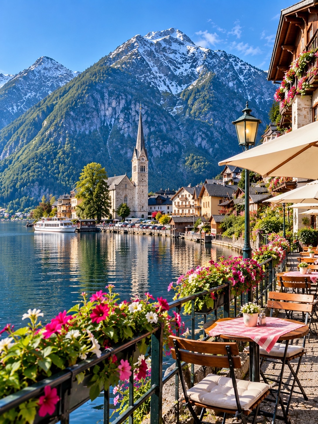 오스트리아 할슈타트 | 호숫가 옆 꿈의 마을。