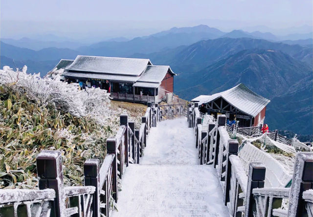 廣東也能看雪啦冰掛霧淞+雲海雪景。