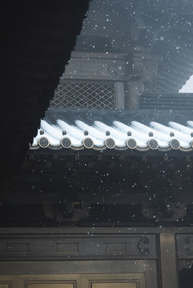 25年第一場春雪，下到了徑山寺