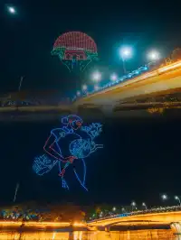 就在溪口一次看盡竹筏、民樂、無人機三重秀