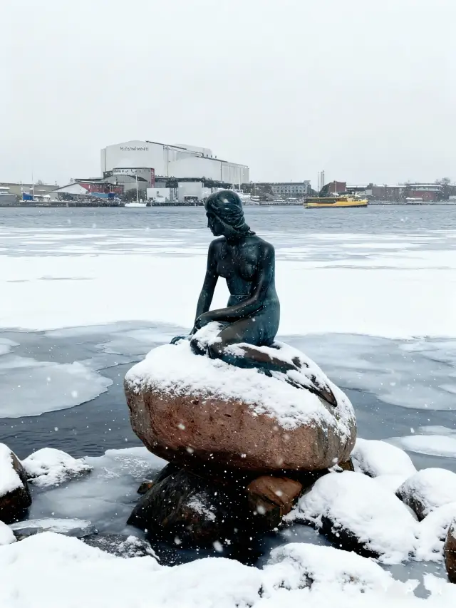 Snow-Covered Sculptures in Copenhagen