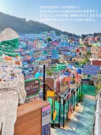 【韓国旅行】釜山・甘川文化村カフェ🩵間近に見える絶景に感動✨