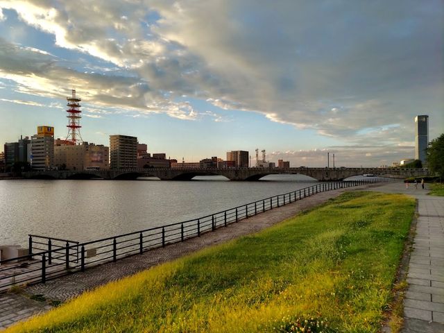 Sunset near Shinano River