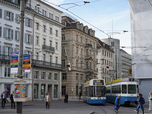 City walk in Zurich Downtown
