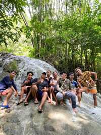 A Picturesque Two Tiered Waterfall located in the Lush of Hill in Alegria