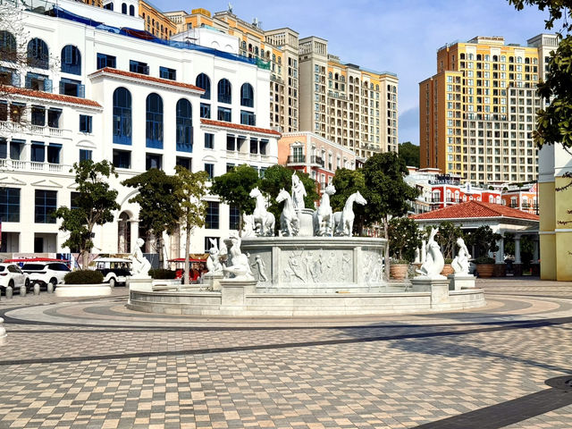 Pose Like a Roman at the Fountain of Sunset Town