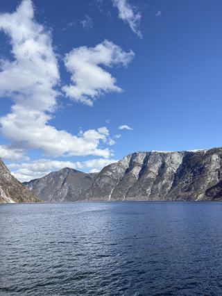ネーロイフィヨルド（Nærøyfjord）でのフィヨルドクルーズ。