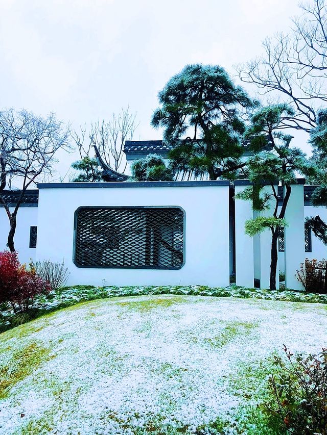 合肥園博園揚州園雪景