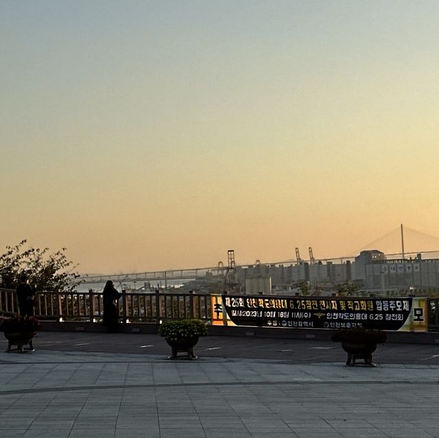 인천바다를 한 눈에 볼 수 있는 석양 명소 🌳 인천 자유공원 & 석정루