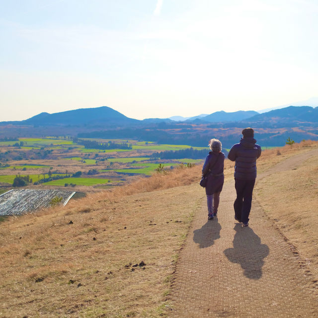 이국적인 풍경의 산책하기 좋은 제주 명소 - 용눈이 오름
