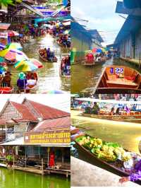 色とりどりの小舟が並ぶ、タイの伝統が息づく水上マーケット体験🇹🇭🚤✨
