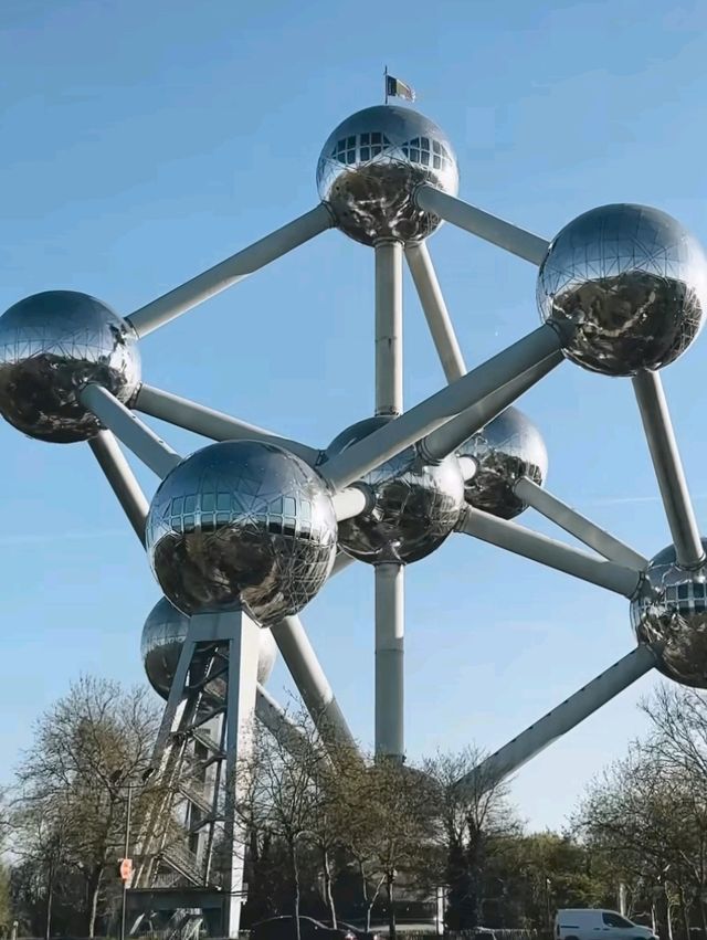 🔵⚪ Europe budget Trip;Discover the Atomium – Brussels' Futuristic Landmark! 🇧🇪