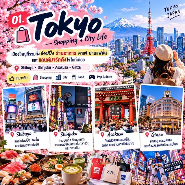 🇯🇵 ญี่ปุ่นครั้งแรก ควรเที่ยวเมืองไหน?
