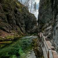 Gorge walking near lake bled