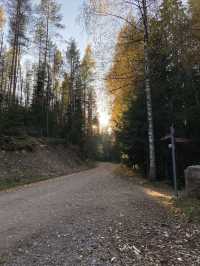 “Spent a perfect autumn day hiking in Nuuksio National Park, Finland🍂🌲