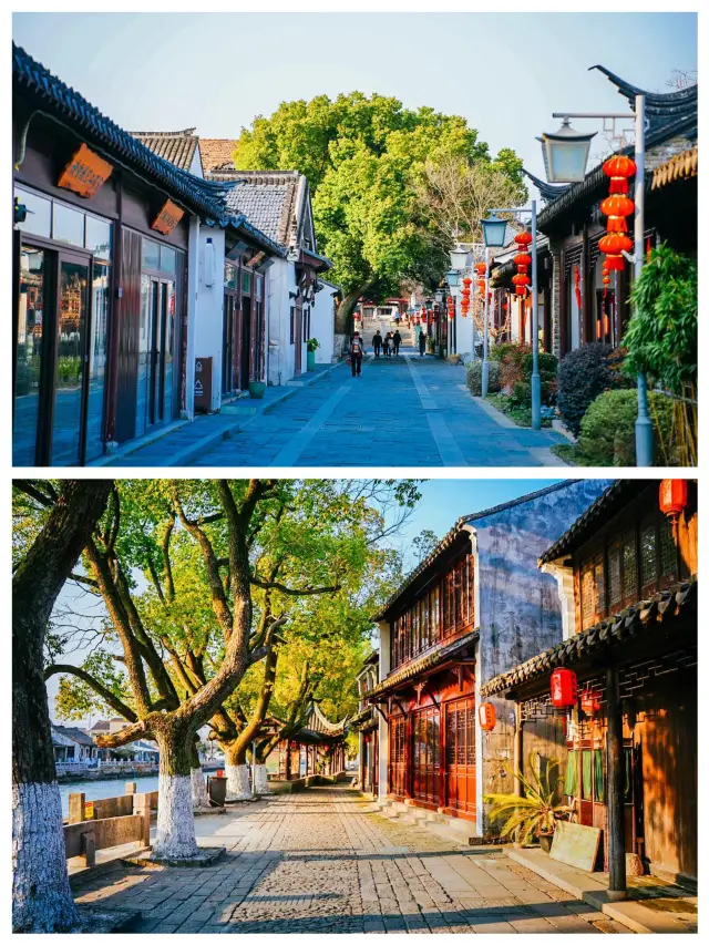 A unique Jiangnan water town, Bacheng Old Street. 